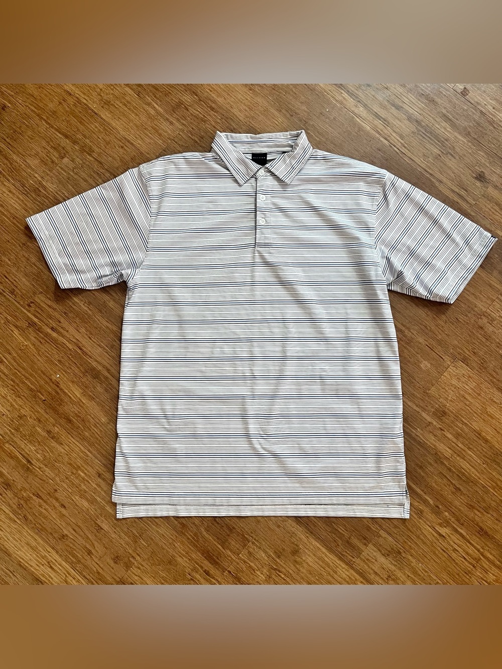 Men's Short-Sleeve Striped Polo - Light Gray/White